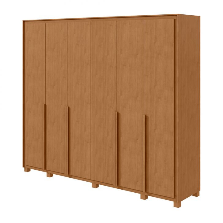 Guarda-roupa Casal Com Pés Imperatore 6 Portas 8 Gavetas Amêndoa Clean