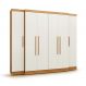 Guarda-Roupa Casal Imperial 6 Portas 6 Gavetas Off White e Freijó