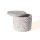 Pote Texturizado Clássico P Artesanal 7x9cm Em Resina Mineral - Branco
