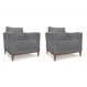 Conjunto com 2 Poltronas Potenza Linho Cinza