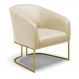 Poltrona Stella Corino Base Metálica Industrial Dourado - D'Rossi