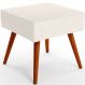 Puff Banqueta Decorativa Com Pés Palito Lívia W01 Linho Cru - Lyam Decor