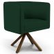 Poltrona Decorativa Sala de Estar Giratória Base Giromad Madeira Betina B-303 Veludo Verde Musgo - Domi
