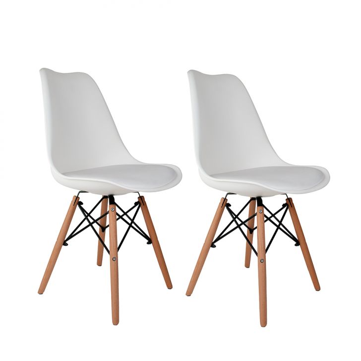 Conjunto com 2 Cadeiras Eames Saarinen Leda Branco
