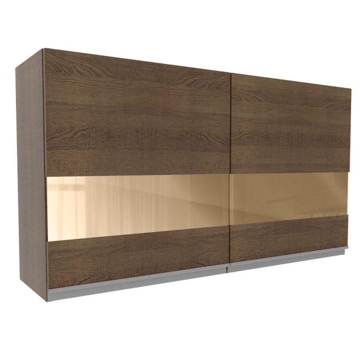 Armário de Cozinha Aéreo 120 cm 2 Portas com Vidro Rustic Glamy Madesa