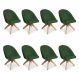 Kit 08 Poltronas Cadeira Giratória Bela Suede Verde Base de Madeira - Pallazio