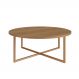 Mesa de Centro Redonda Complementos Hanover e Dourada 27x70 cm