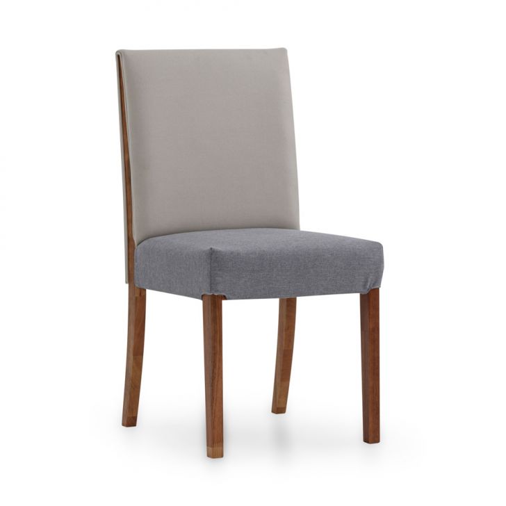 Cadeira Bonnie Linho Cinza e Bege