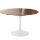 Mesa de Jantar Tulipa Saarinen Redonda 140 cm Tampo Imbuia Base Branca