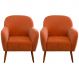 Kit 2 Poltronas para Sala Decorativas Pés Palito Lapazze Linho Terracota
