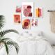 Kit 6 Quadros Abstratos Cores Quentes