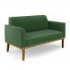 Poltrona Namoradeira Decorativa Isabella Pés Fixo em Madeira Castanho Suede Verde G19 - Gran Belo