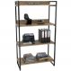 Estante Multiuso 4 Prateleiras Escritório Estilo Industrial Form C01 146x80 cm Carvalho - Lyam Decor