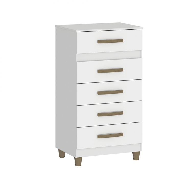 Cômoda Malta 5 Gavetas Branco