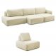 Conjunto Sala de Estar 1 Sofá Retrátil Modulado 372cm e 1 Poltrona Santiago Bouclê Off White G89 - Gran Belo