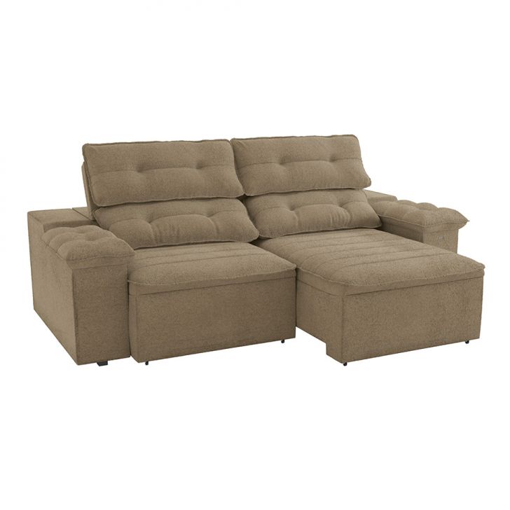 Image of Sofá 4 Lugares Retrátil E Reclinável Siena Bouclé Fendi PLA-KA161UP09KHAMOB