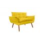 Namoradeira Decorativa para Sala de Estar Opala Suede Amarelo - Montanaris Decor
