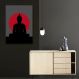 Quadro Silhueta Buda Meditando 86x60 Caixa Preto