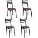 Kit 4 Cadeiras para Cozinha Tubular D-13 Nara de Aço Preto/Mosaico Palha