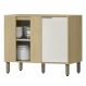 Balcao Canto Reto 98 cm MDP GLOR BGL03 Castanho Off White MXM