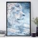 Quadro Decorativo Leão Branco na Neve-24x34Cm