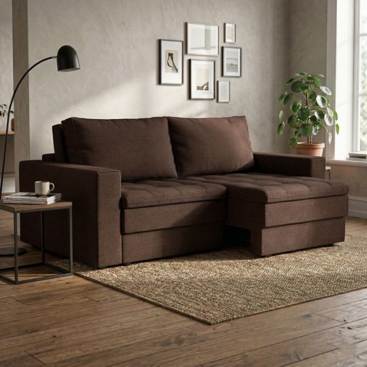 Sofá 3 Lugares Retrátil Berna Suede Marrom 210 Cm