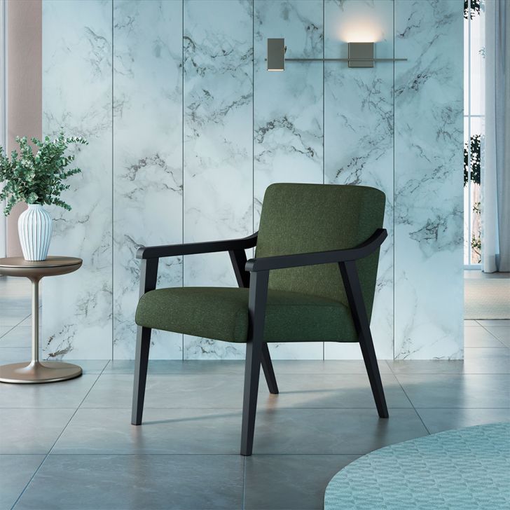 Poltrona Flavia Algodão Verde E Preta