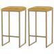 Kit 2 Banqueta Decorativa Billie Base Gold Suede Mostarda G41 - Gran Belo