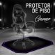 Protetor de Piso Tapete para Cadeira Gamer 1,20x85cm Preto com Borda Roxo
