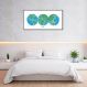 Quadro Mapa Mundi Globos Draw Art 60x30 Filete Preto