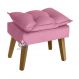 Puff Banqueta Decorativa Glamour Rosê Com Pés Quadrado - Rosê