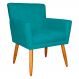 Poltrona Decorativa para Sala de Estar Cecília Suede Azul Turquesa - Montanaris Decor