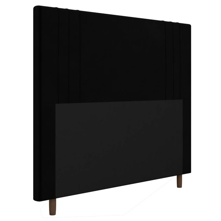 Cabeceira Cama Box Solteiro Ferrara 90cm Corano Preto - Desk Design