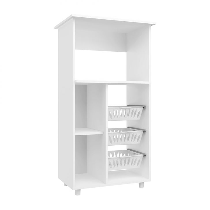 Armário Para Micro-ondas Com Fruteira Gisele 1 Porta Branco