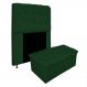 Kit Cabeceira e Calçadeira Baú Estofada Mel 90 cm Solteiro Com Capitonê Suede Verde - Amarena Móveis