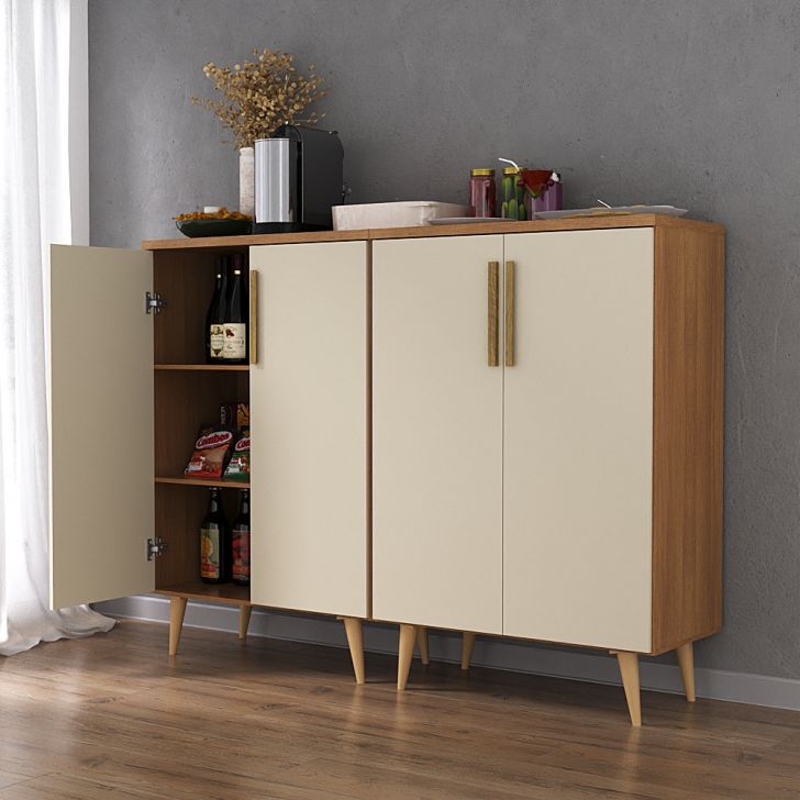 Buffet 4 Portas Apolo Cinamomo/Off White - Moville