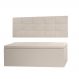 Kit Cabeceira Painel e Calçadeira Baú Casal King 1,95m Roma Material Sintético Bege Dal Poz Estofados