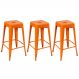 Kit 3 banquetas altas Iron Tolix 76 cm Laranja