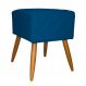 Puff Banqueta Isabela em Tressê Pés Palito Suede Azul Royal