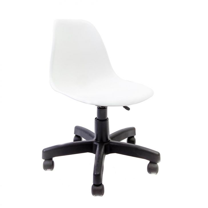 Cadeira de Escritório Secretária Eames Preta e Branca