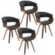 Kit 04 Cadeiras Decorativas para Escritório Recepção Ohana Fixa PU Preto - Gran Belo