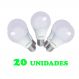 20 Lampadas Bulbo E27 12W Ed Bivolt Policarbonato Leitosa Branco