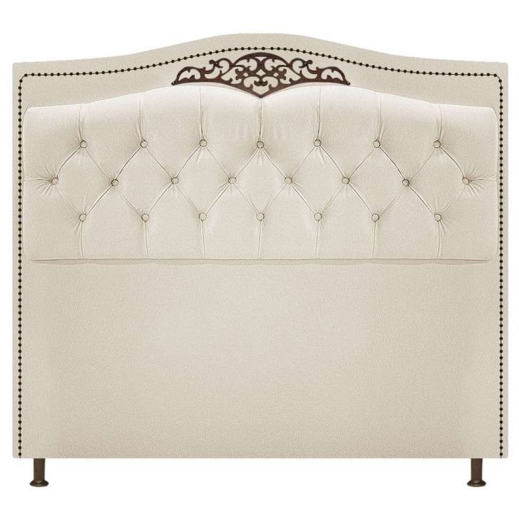 Cabeceira Estofada Yasmim 90 cm Solteiro Suede Bege - Amarena Móveis