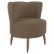 Poltrona Decorativa Pes Palito Savana Boucle Marrom Milani Store