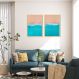 Quadro Beira Mar 62x43 2-43x30 Caixa Marfim