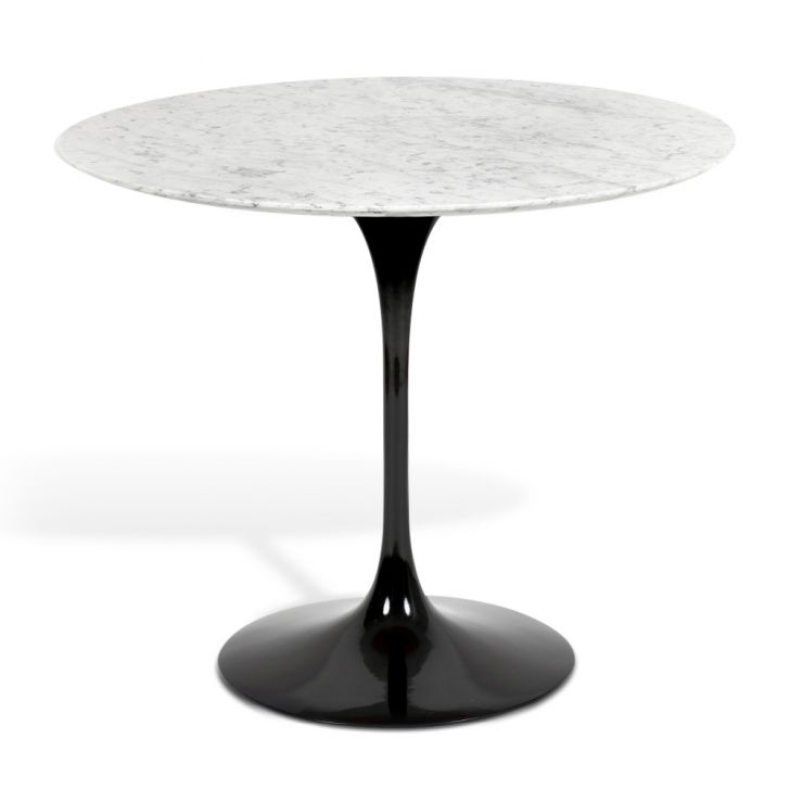 Mesa Saarinen Tulip Jantar Carrara 107cm Base Preta