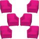 Kit 6 Poltronas Decorativas Para Sala Mila Corino Pink Pé De Plástico- Clique E Decore