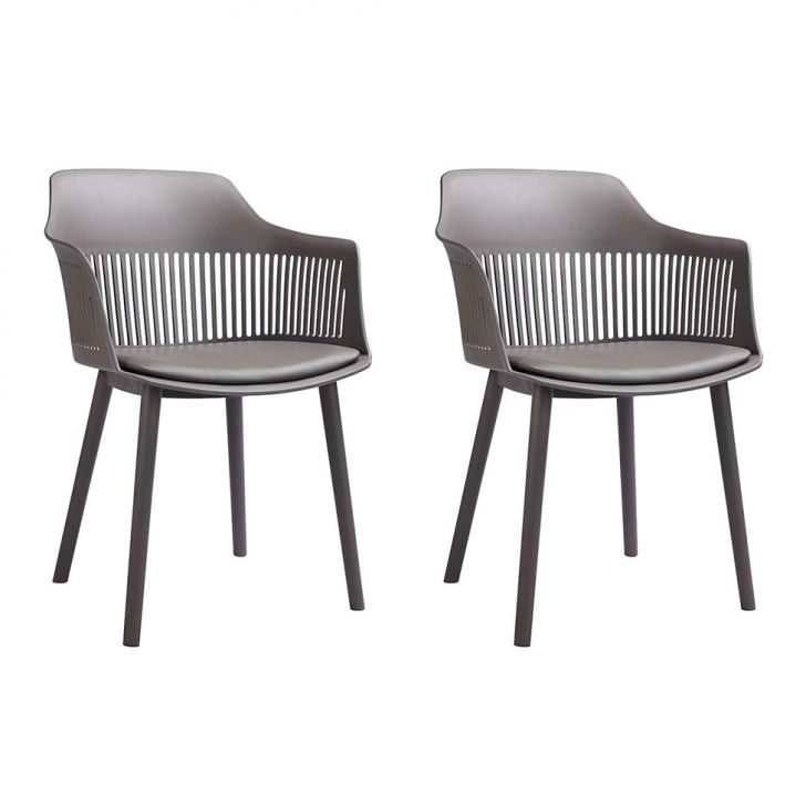 Conjunto com 2 Cadeiras Marcela Cinza