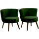 Kit 2 Poltronas para Sala e Escritório Decorativas Lara Veludo Verde