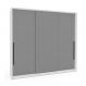 Guarda-Roupa Casal Lisboa 3 Portas 4 Gavetas Branco e Cinza